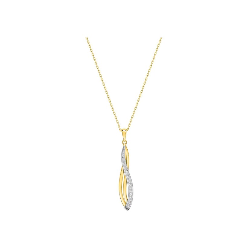 Collier en or jaune rhodié et diamant 0.01ct