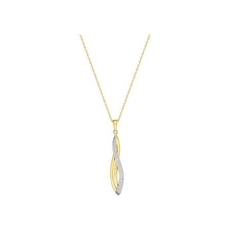 Collier en or jaune rhodié et diamant 0.01ct