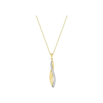 Collier en or jaune et diamant 0.01ct