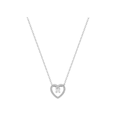 Collier en or blanc et oxyde de zirconium
