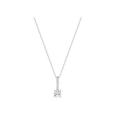 Collier en or blanc et oxyde de zirconium