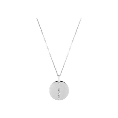 Collier en or blanc et oxyde de zirconium