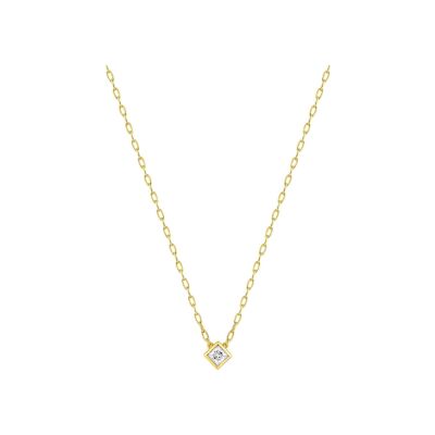 Collier en or jaune et oxyde de zirconium