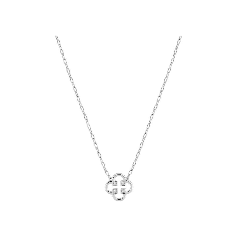 Collier en or blanc et diamant 0.01ct