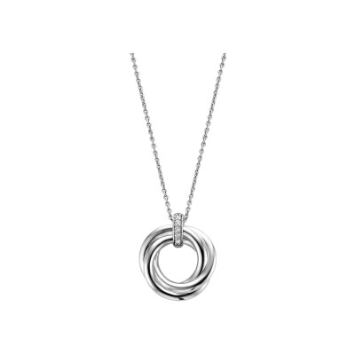 Collier Ti Sento en argent plaqué platine et oxyde de zirconium