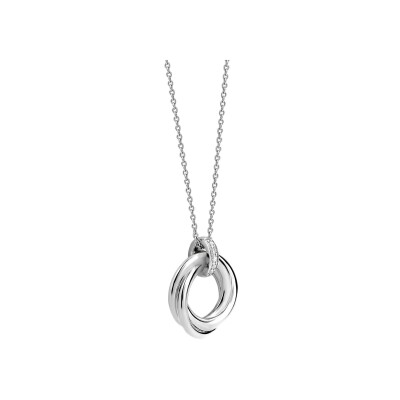 Collier Ti Sento en argent plaqué platine et oxyde de zirconium