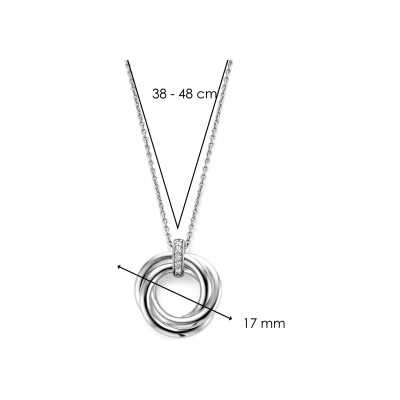 Collier Ti Sento en argent plaqué platine et oxyde de zirconium