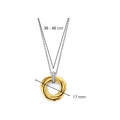 Collier Ti Sento en argent doré et oxyde de zirconium