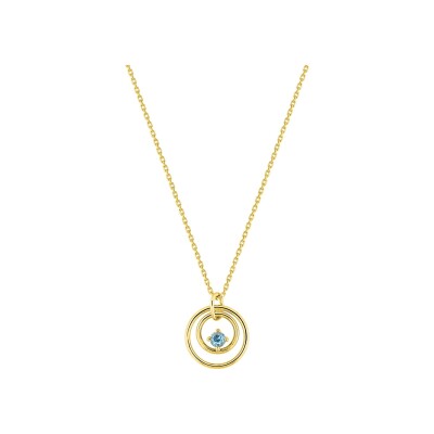 Collier en or jaune et topaze bleue