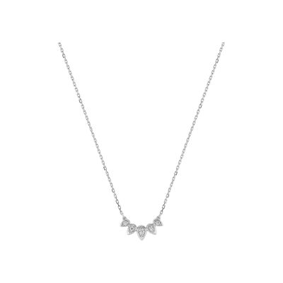 Collier en or blanc et oxyde de zirconium