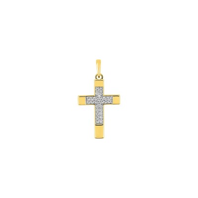 Pendentif en or jaune et oxyde de zirconium