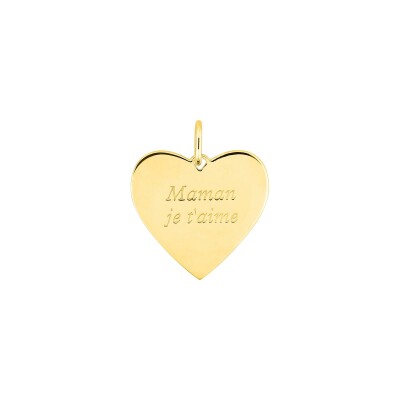 Pendentif à message coeur en or jaune