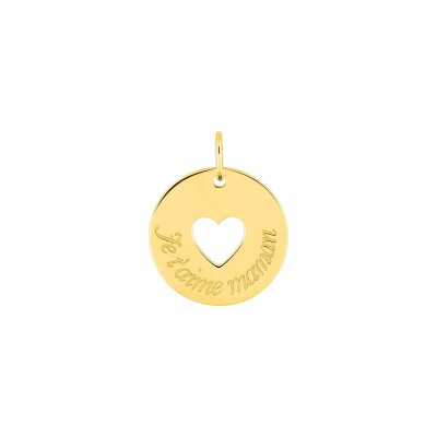 Pendentif à message en or jaune
