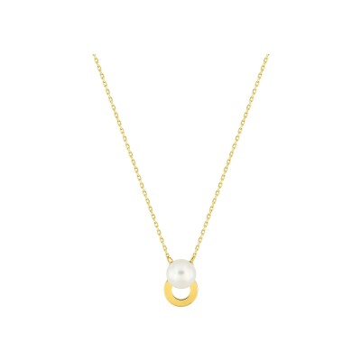 Collier en or jaune et perle de culture 6mm
