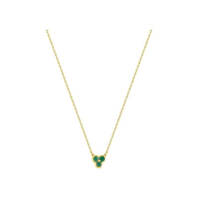 Collier en or jaune et émeraude