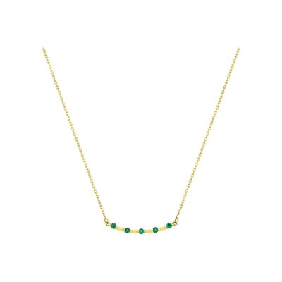 Collier en or jaune et émeraude