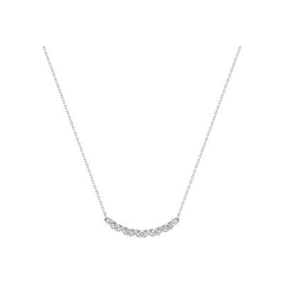 Collier en or blanc et oxyde de zirconium
