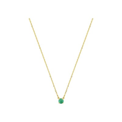 Collier en or jaune et émeraude