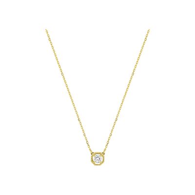 Collier en or jaune et oxyde de zirconium