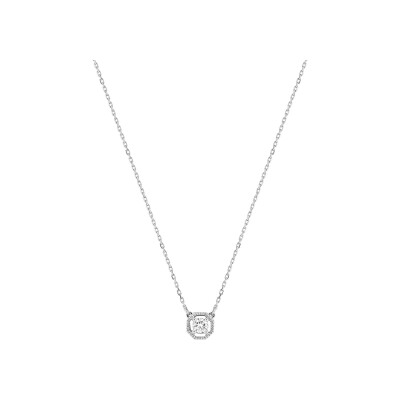 Collier en or blanc et oxydes de zirconium