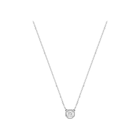 Collier en or blanc et oxydes de zirconium