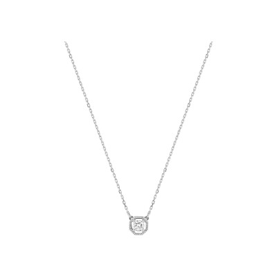 Collier en or blanc et oxyde de zirconium