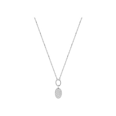 Collier en or blanc et oxyde de zirconium
