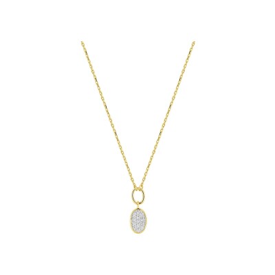 Collier en or jaune et oxyde de zirconium