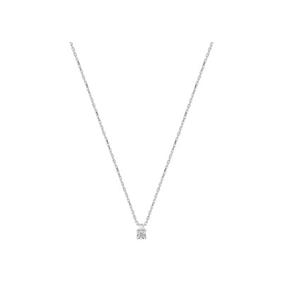 Collier en or blanc et diamant 0.02ct