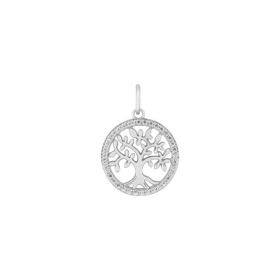 Pendentif en or blanc et oxyde de zirconium