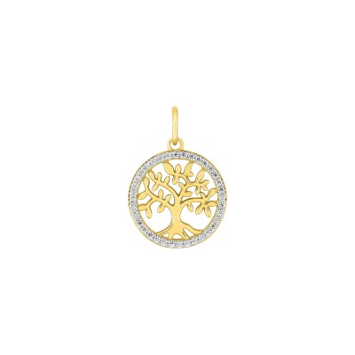 Pendentif en or jaune et oxyde de zirconium