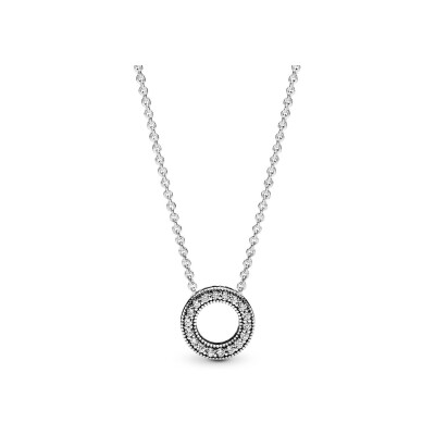 Collier Pandora Signature cercle pavé signature en argent et oxyde de zirconium, 45cm