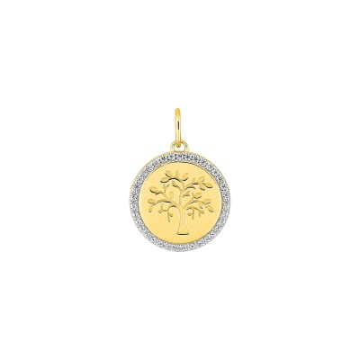 Pendentif en or jaune et oxyde de zirconium