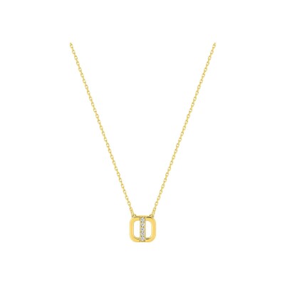 Collier en or jaune et oxyde de zirconium