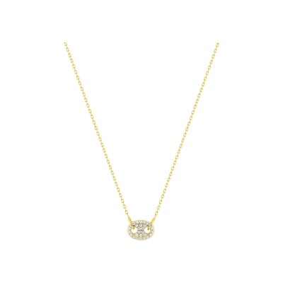 Collier en or jaune et oxyde de zirconium