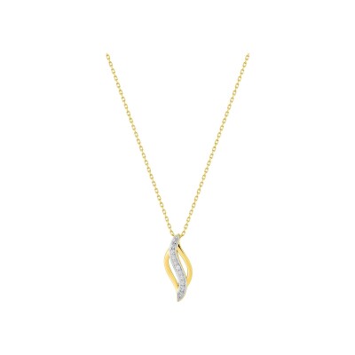 Collier en or jaune et diamant 0.01ct