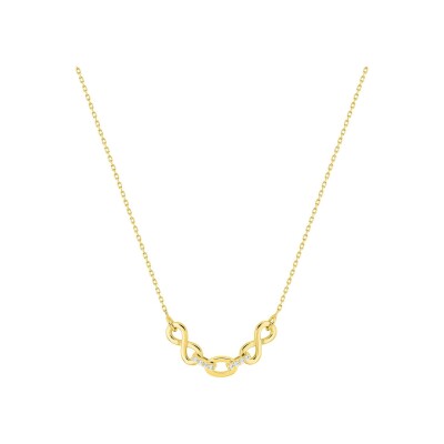 Collier en or jaune et oxyde de zirconium