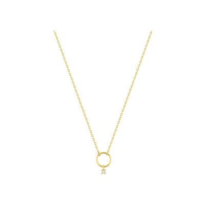Collier en or jaune et diamant 0.01ct