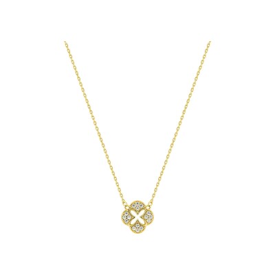 Collier en or jaune et oxyde de zirconium