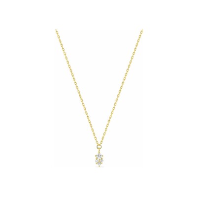 Collier en or jaune et oxyde de zirconium