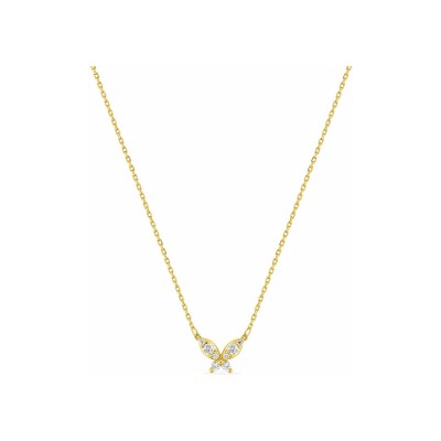 Collier en or jaune et oxyde de zirconium
