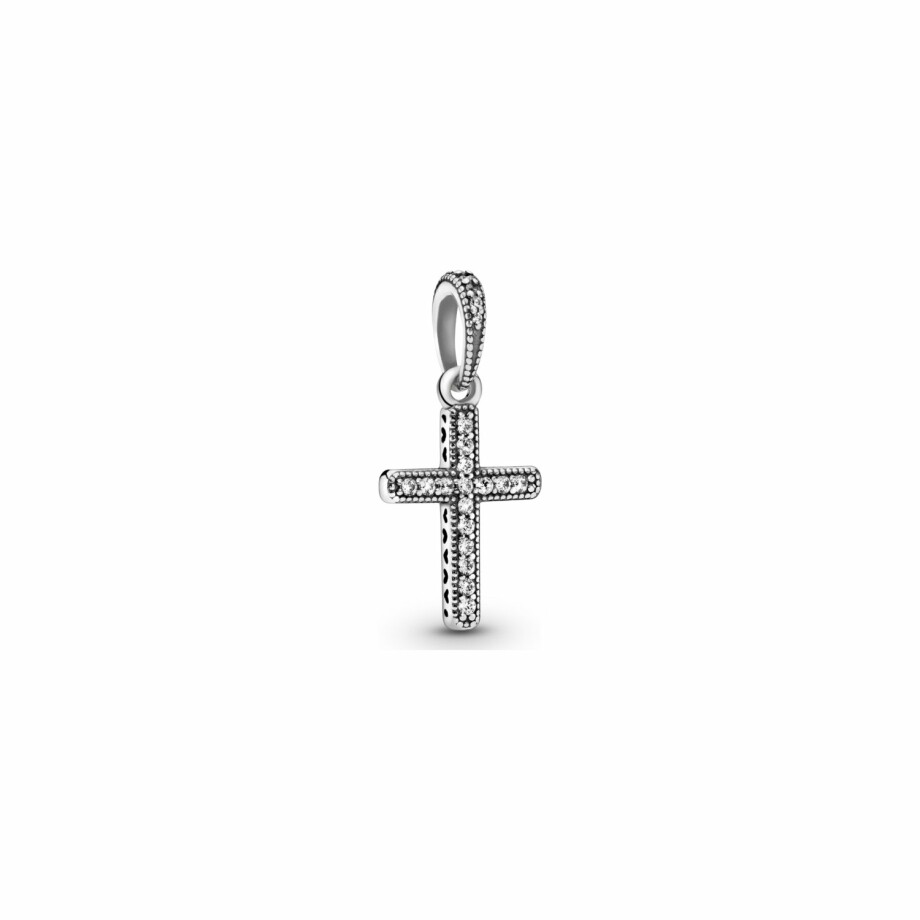 Pendentif Pandora Passions croix scintillante en argent et oxyde de zirconium