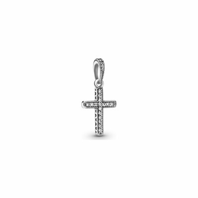 Pendentif Pandora Passions croix scintillante en argent et oxyde de zirconium