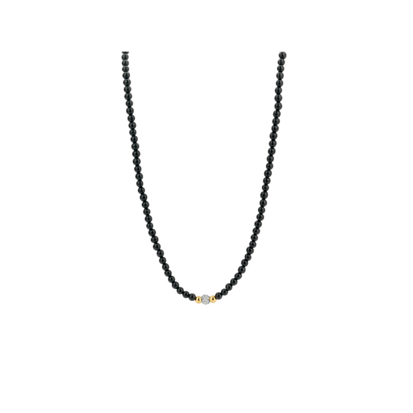 Collier Ti Sento en argent doré et onyx