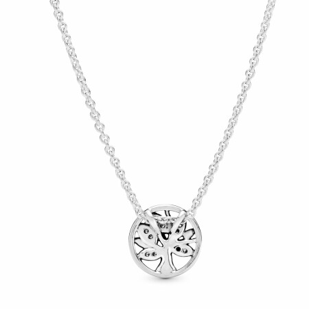 Collier Pandora People arbre de vie scintillant en argent, silicone et oxyde de zirconium, 45cm