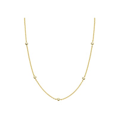 Collier Ti Sento en argent doré et oxyde de zirconium