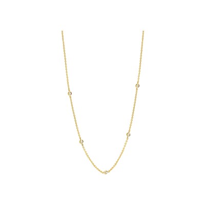 Collier Ti Sento en argent doré et oxyde de zirconium