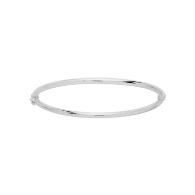 Bracelet Jonc lisse en or blanc