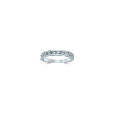 Alliance en or blanc et diamant
