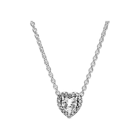 Collier Pandora Timeless cœur surélevé en argent et oxyde de zirconium, 45cm